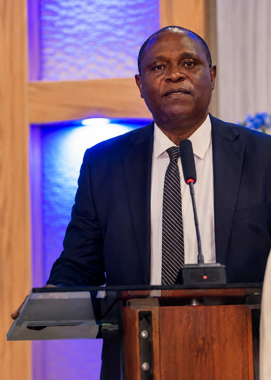 Séraphin Mulimilwa lors du discours du 18e anniversaire de la CPNTICs